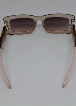 Жіночі в стилі dolce & gabbana сонцезахисні окуляри бежево розові градієнт5 фото