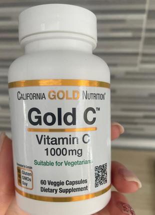 California gold nutrition gold c вітамін с 1000 мг 60 вегетаріанських капсул