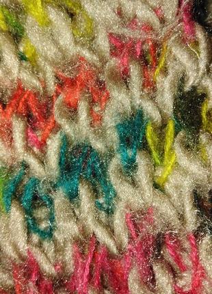 Яскравий теплий снуд, хомут, шарф різнокольоровий крупної в'язки2 фото