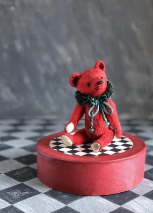 Мишка тедди плюшевый, красный медведь ручная робота, подарок