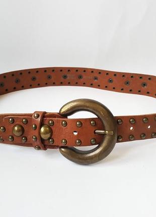 Ремень, пояс, vera pelle, итальялия. заклепки. 100 см. 42 мм.