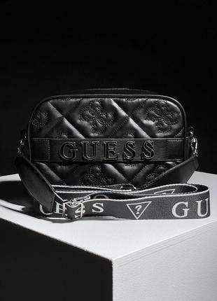 Жіноча маленька чорна сумка з широким ременем через плече guess🆕 кросс боді1 фото