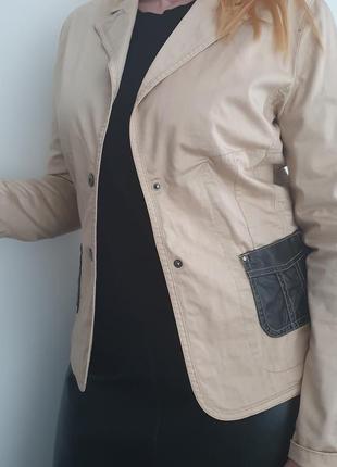 Піджак котоновий / жакет котоновий бежевий