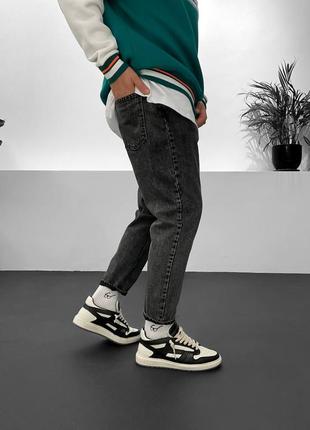 Стильні джинси мом у темно-сірому кольорі 🔝2 фото