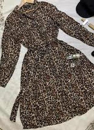 Трендовое леопардовое платье рубашка
