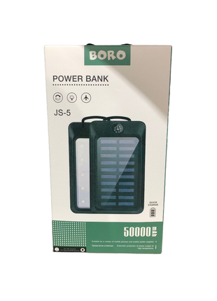 Повербанк с солнечной панелью (power bank) 50000mah (2400mah) boro js-53 фото