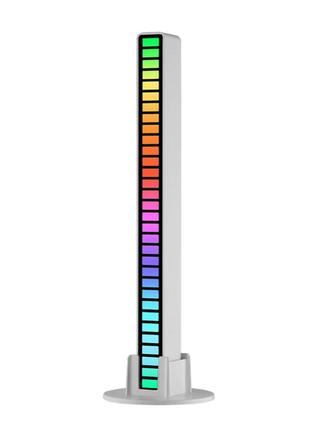 Освещение, активируемое звуком, 32-битная световая панель управления звуком rgb, перезаряжаемая светодиодная лампа