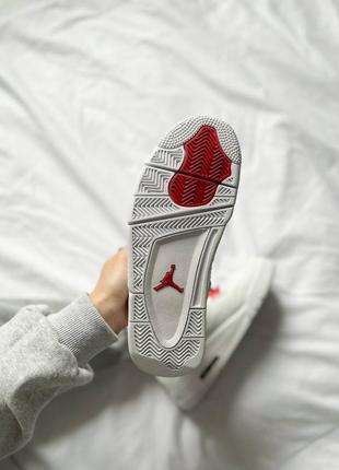 Кроссовки nike air jordan 4 retro white red5 фото