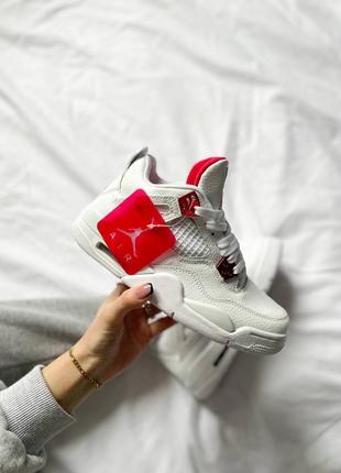 Кроссовки nike air jordan 4 retro white red