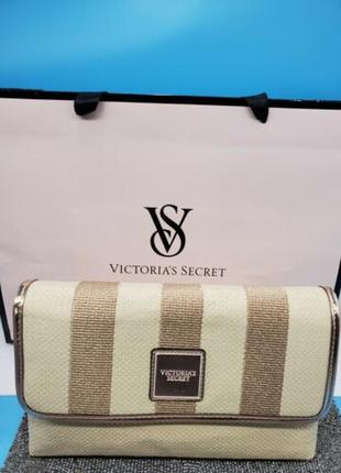 Victoria´s victorias secret виктория сикрет косметичка сумка стильный клатч straw clutch8 фото