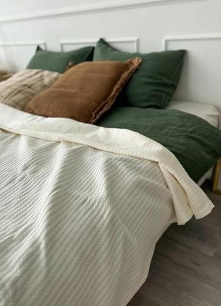 Покривало плед на кровать диван з візерунком косичка яскраві та класичні кольори4 фото
