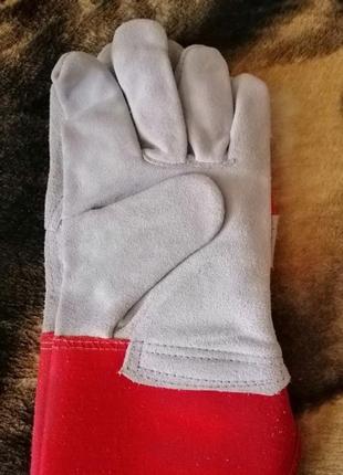 Замшевые рабочие перчатки усиленные кожей замш усиленный
