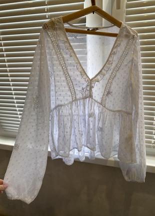 Прозрачная нежная блуза свободного кроя от stradivarius1 фото