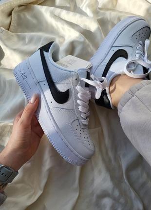 Кроссовки nike air force 1 white black logo