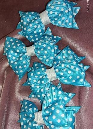 Шпилька бант для волосся бірюза