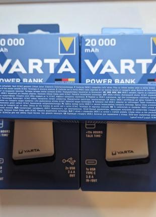 Повербанк varta (варта) 20000 мач (mah), power bank оригинал германия павербанк2 фото