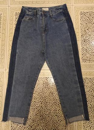Женские укороченные джинсы мом1 фото