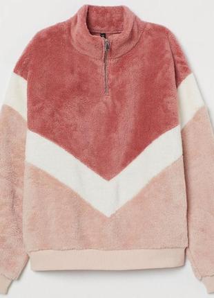 Джемпер із м'якого плюшу з коміром-стійкою h&m