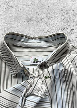 Lacoste men’s striped long sleeve button shirt сорочка в полоску на довгий рукав7 фото