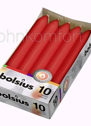 Свеча столовая bolsius 170 / 20 mm красная 10 штук2 фото