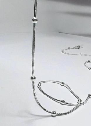Шнурок тримач для окулярів металеві кульки на силіконових петлях