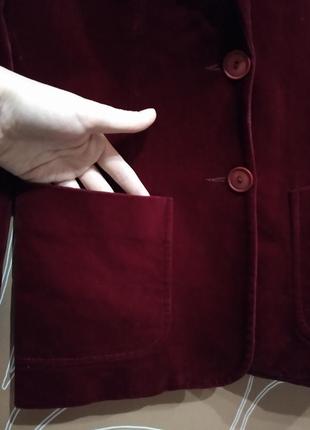 Женский ретро пиджак бархатный цвета бардо2 фото