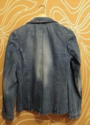 Джинсовый женский ретро пиджак duty free размер 348 фото