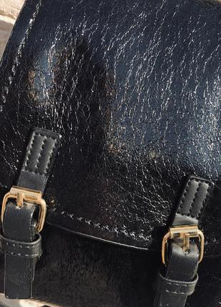 Элегантный рюкзак  мини  "черный металлик" (бесплатная доставка)5 фото