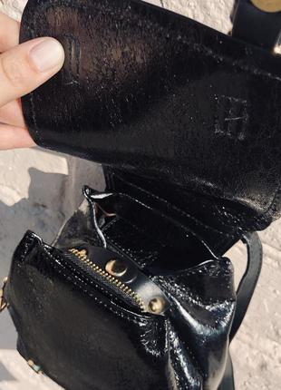 Элегантный рюкзак  мини  "черный металлик" (бесплатная доставка)2 фото