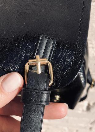 Элегантный рюкзак  мини  "черный металлик" (бесплатная доставка)3 фото