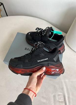 Кросівки жіночі b*alenciaga triple s black/red