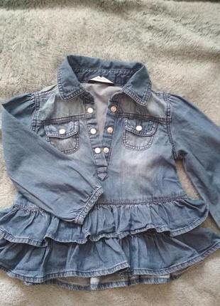 Джинсовая рубашка для девочки