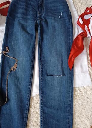 Шикарные трендовые джинсы скинны р.38/407 фото