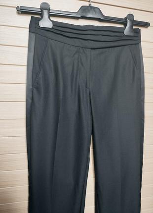 Вовняні брюки штани із 100% вовни з атласними лампасами від victor & rolf 🌿 34eur / наш 38р