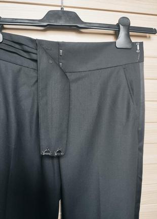 Вовняні брюки штани із 100% вовни з атласними лампасами від victor & rolf 🌿 34eur / наш 38р3 фото