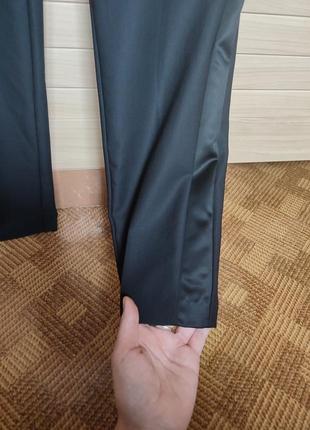 Вовняні брюки штани із 100% вовни з атласними лампасами від victor & rolf 🌿 34eur / наш 38р10 фото
