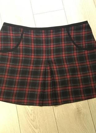 Тёплая юбка в клетку peacocks размер 4xl