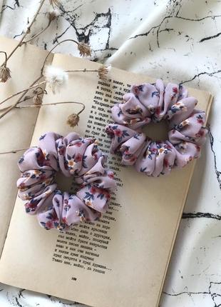 Шифонова резинка для волосся в квітковий принт/скранч/скранчі
