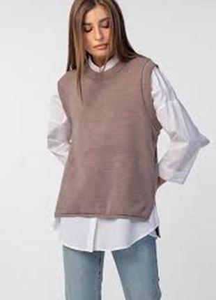 Сорочка біла базова оверсайз унісекс із чоловічого плеча