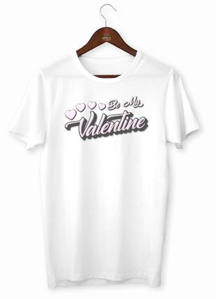 Чоловіча футболка з принтом до дня святого валентина "be my valentine" push it1 фото