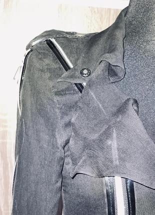 Готическая куртка в стиле милитари шелк 💯4 фото