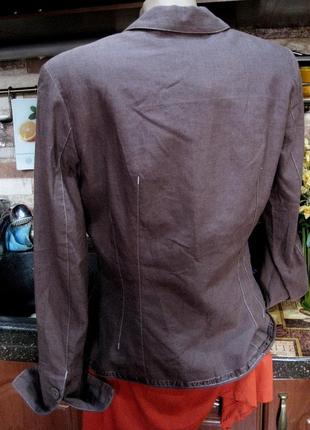 Пепельно-коричневый пиджак (хлопок, лен) новый с биркой9 фото