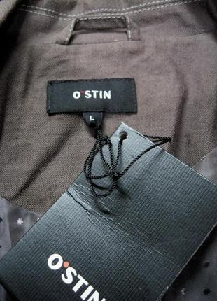 Пепельно-коричневый пиджак (хлопок, лен) новый с биркой8 фото