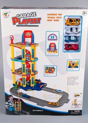 Гараж парковка garage playset з ліфтом 4 авто 4 поверхи автомийка заправка майстерня5 фото