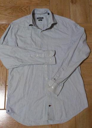 Рубашка мужская хлопковая в горошек томми хилфигер сорочка чоловіча tommy hilfiger р.м🇲🇾