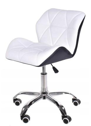 Крісло на колесах біле + чорне b-531