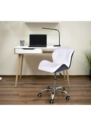 Крісло на колесах біле + чорне b-531