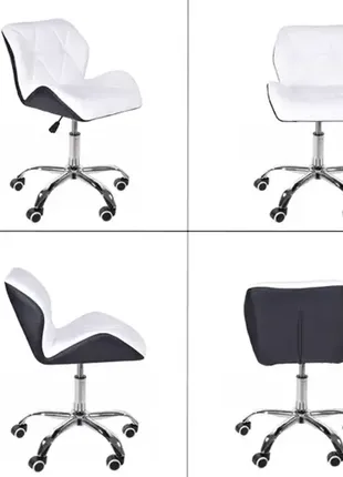 Крісло на колесах біле + чорне b-531
