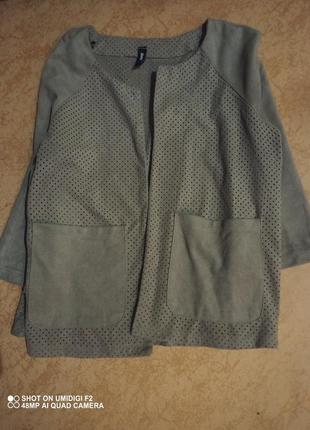 Пиджачок кофточка оливкового цвета р.l1 фото