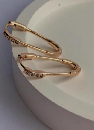 Серьги  шпильки xuping трендовые медзолото позолота